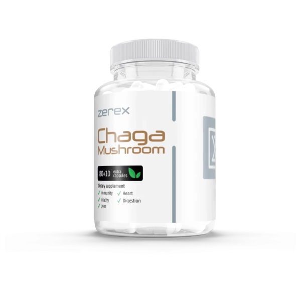 Zerex Chaga Extrakt 40% - podpora obranyschopnosti 80+ 10 kapsúl Zerex Chaga Extrakt 40% - podpora obranyschopnosti 80+ 10 kapsúl