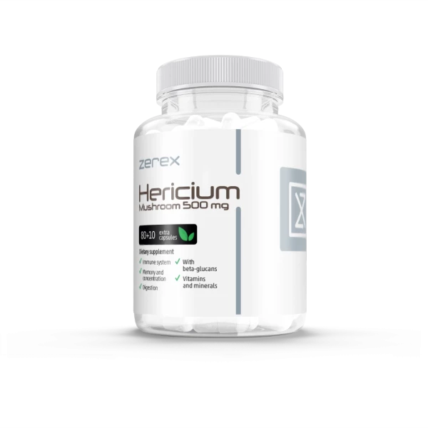 Zerex Hericium 500mg - pamäť a koncentrácia 80+ 10 kapsúl Zerex Hericium 500mg - pamäť a koncentrácia 80+ 10 kapsúl