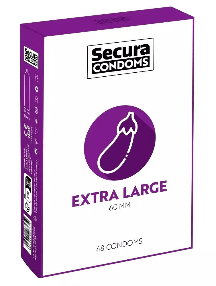 Secura Eggplant extra large condom 60mm 48 pcs Secura Eggplant extra large condom 60mm 48 pcs