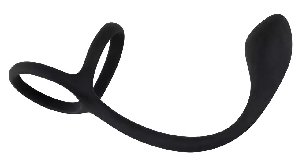 Black Velvets Cock & Ball Ring + Plug Slim Black Velvets Cock & Ball Ring + Plug Slim