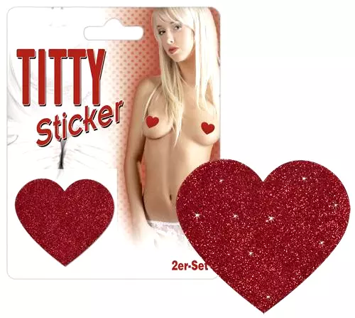 Titty Sticker Ozdoby na bradavky srdiečka - červená Titty Sticker Ozdoby na bradavky srdiečka - červená