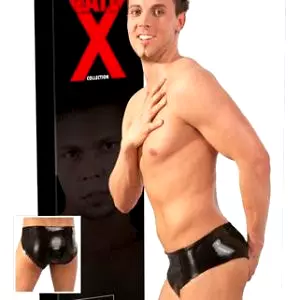 LateX Latexové slipy s análnym dildom M/L