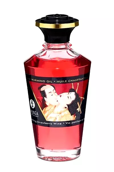 Shunga Hrejivý masážny olej s afrodiziakmi - jahody/šampanské 100 ml Shunga Hrejivý masážny olej s afrodiziakmi - jahody/šampanské 100 ml