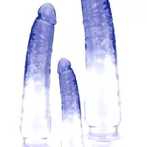 Crystal Clear anal trainer dildo set 3 pcs transparent-blue