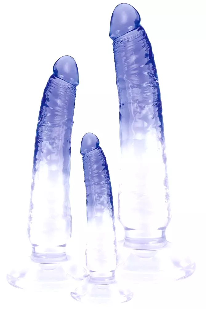 Crystal Clear anal trainer dildo set 3 pcs transparent-blue Crystal Clear anal trainer dildo set 3 pcs transparent-blue