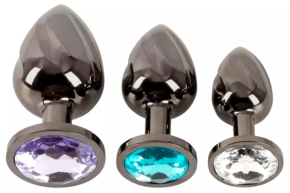 Anos Metal Butt Plug Set Black Anos Metal Butt Plug Set Black