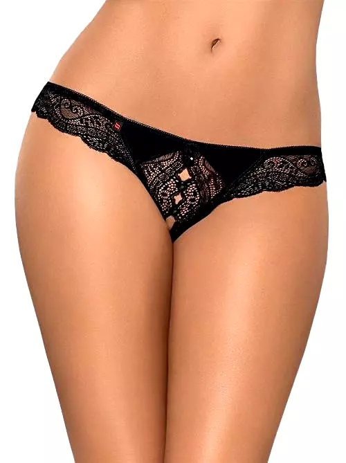 Obsessive tangá otvorené Miamor: S/M černá Obsessive tangá otvorené Miamor: S/M černá