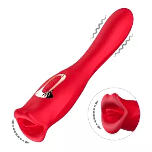BASIC X Mouth vibrátor a stimulátor klitorisu 2v1 červený