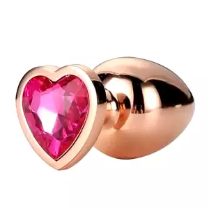 Gleaming Love análny kolík rosegold ružové srdce S