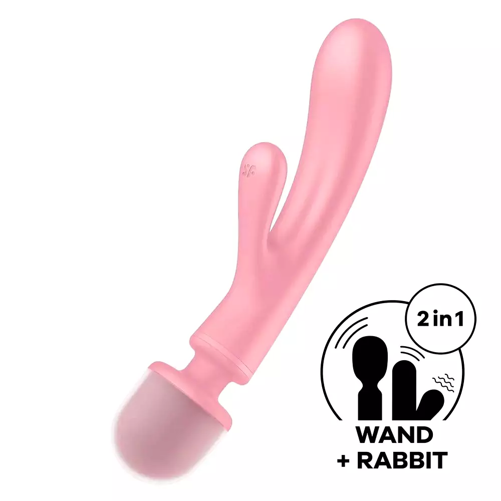Satisfyer Triple Lover oboustranný vibrátor - růžový Satisfyer Triple Lover oboustranný vibrátor - růžový
