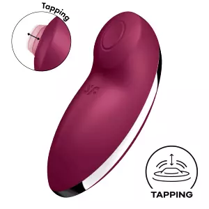 Satisfyer Tap & Climax 2 stimulátor klitorisu - vínový