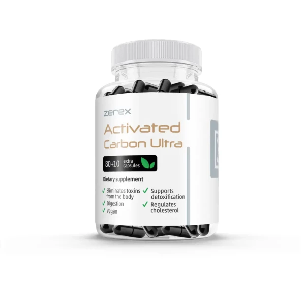 Zerex Aktívne Uhlie Ultra - ochrana pred toxínmi 80 + 10 kapsúl Zerex Aktívne Uhlie Ultra - ochrana pred toxínmi 80 + 10 kapsúl