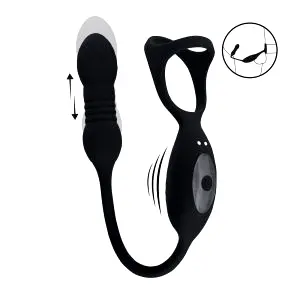 Levelz Vibrating and Thrusting stimulátor prostaty a perinea s erekčným krúžkom