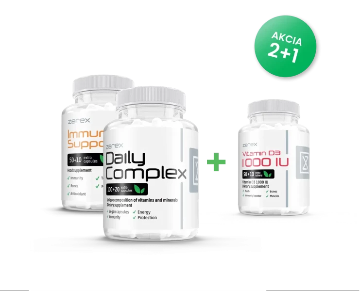 Zerex Podpora imunity + Daily Complex + Vit. D 120 + 60 + 60