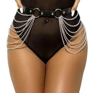 Subblime Fetish Leather Chainbelt Black