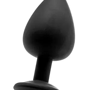 Diamond Silikónový análny kolík s kamienkom L - čierny