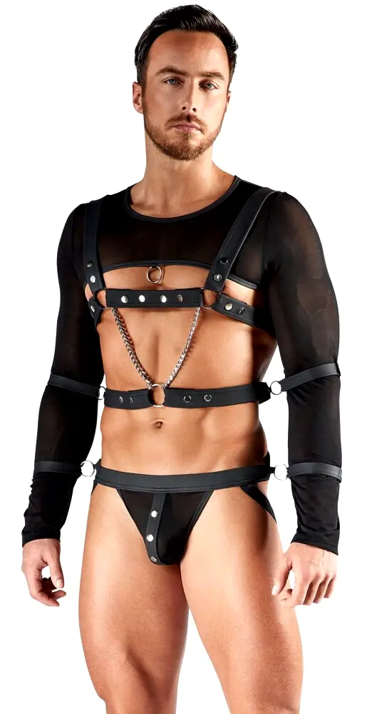 Svenjoyment Bondage Pánsky 3-dielny set čierny L Svenjoyment Bondage Pánsky 3-dielny set čierny L