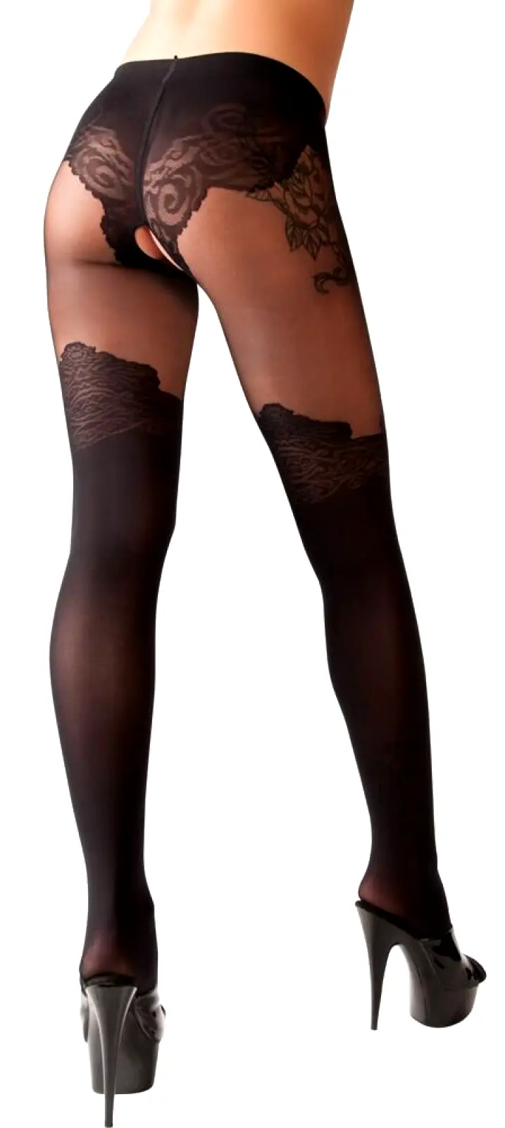 Cottelli Legwear pančucháče so vzorom čiernej 5 (XL) Cottelli Legwear pančucháče so vzorom čiernej 5 (XL)