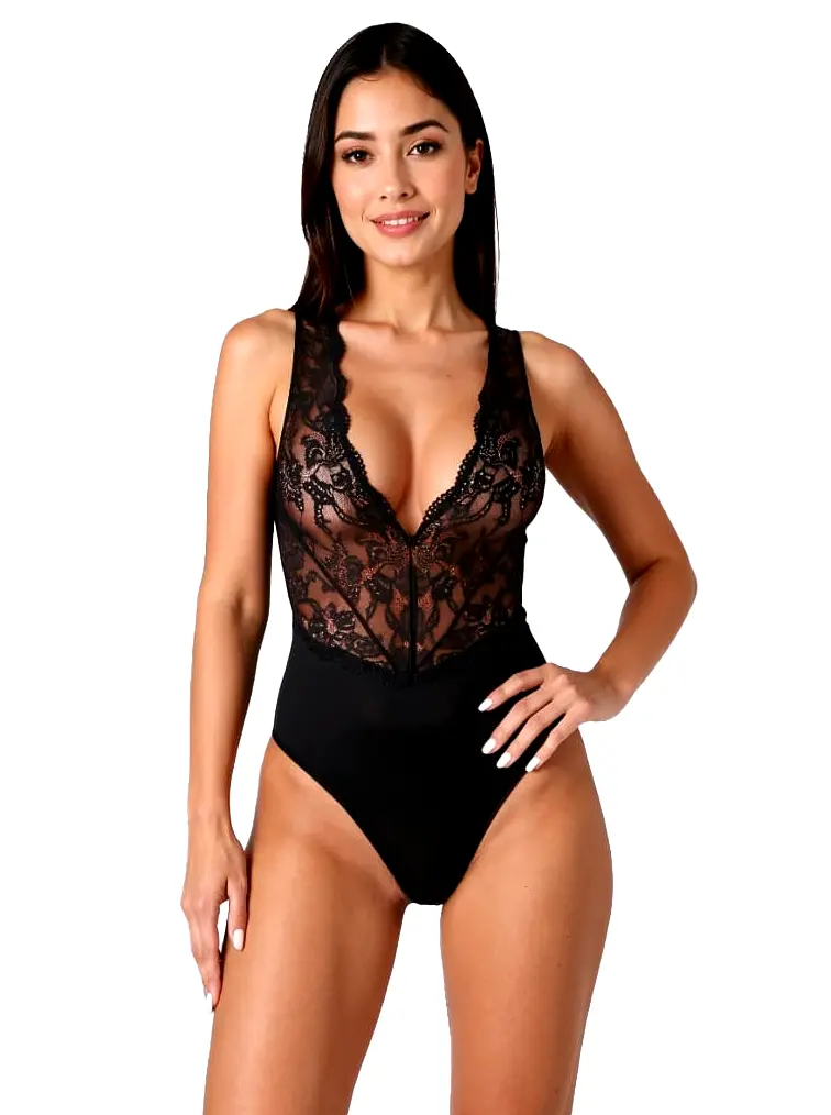 Passion EVALIE body - čierne XL Passion EVALIE body - čierne XL