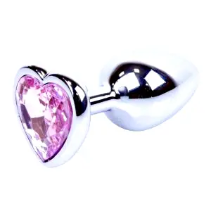 MyLove Silver anální kolík se srdíčkem S růžový
