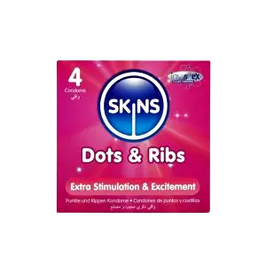 SKINS kondomy Dots and ribs 4 ks