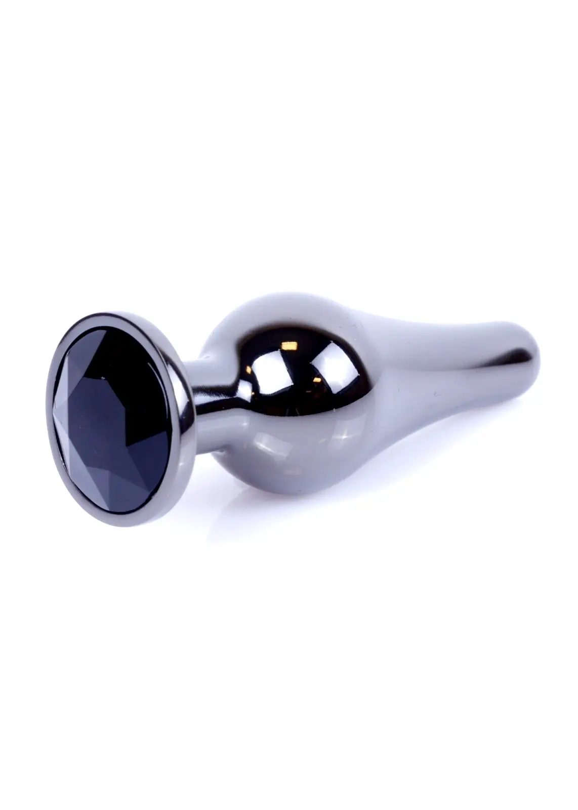 HeavyFun Dark Silver anální kolík s kamínkem S černý HeavyFun Dark Silver anální kolík s kamínkem S černý
