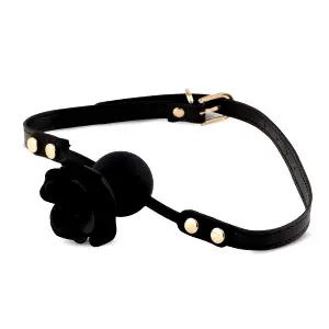 HeavyFun Black Rose Silikonový roubík prodyšný L