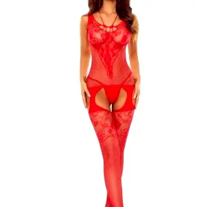 Passion bodystocking BS121 červený