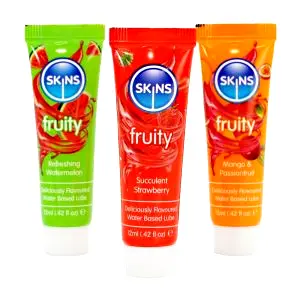 SKINS lubrikačné gély s príchuťou 3 x 12 ml