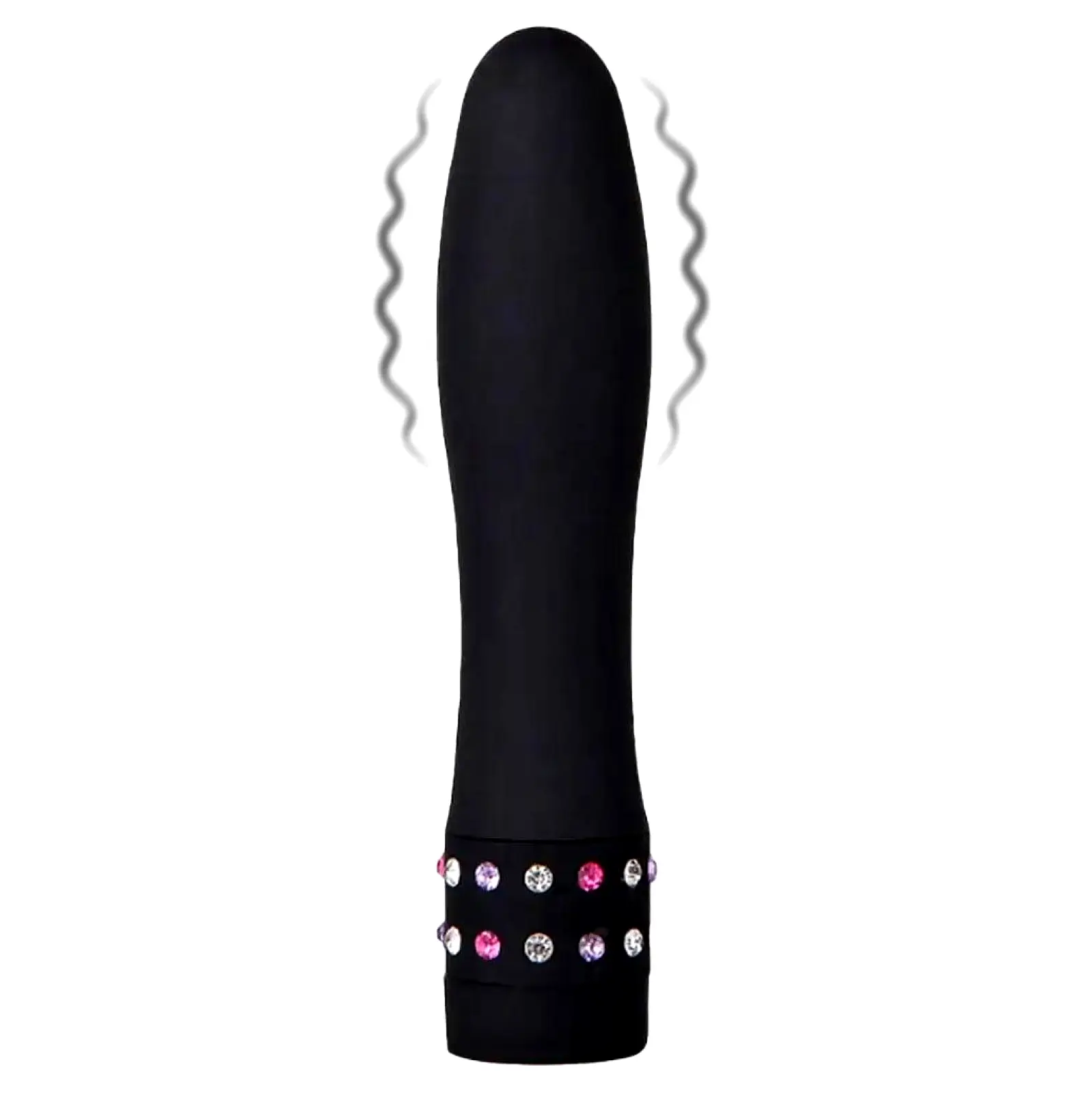 BASIC X Julien minivibrátor zdobený kamienkami čierny BASIC X Julien minivibrátor zdobený kamienkami čierny