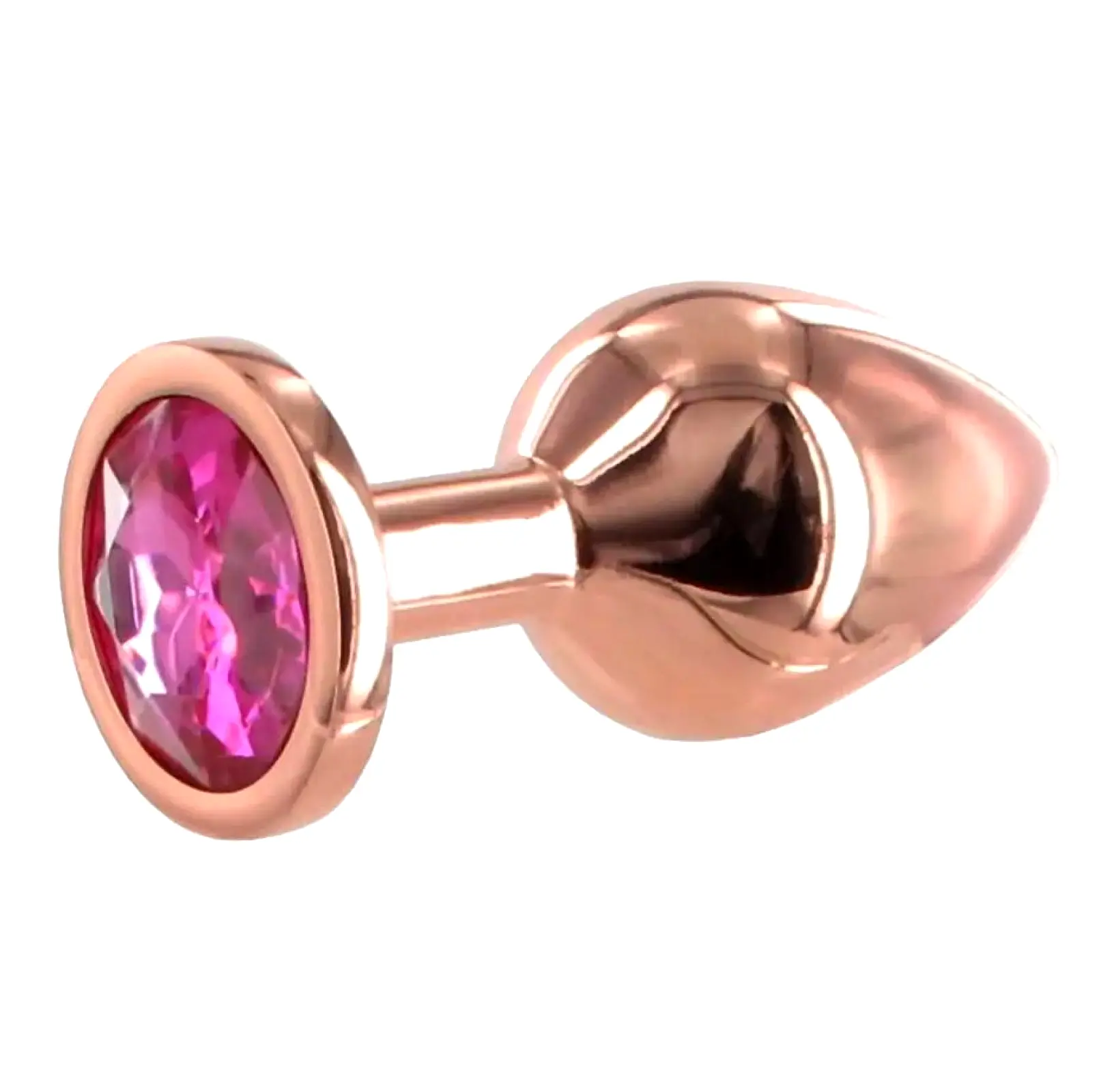 BASIC X Rosegold kovový análny kolík s kamienkom ružový vel. S BASIC X Rosegold kovový análny kolík s kamienkom ružový vel. S