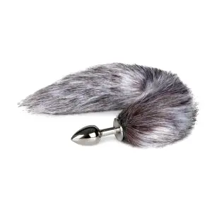Fetish Fox Tail anální kolík s ocasem šedo-stříbrný