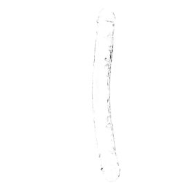 Realrock Obojstranné dildo 34 cm – transparentné