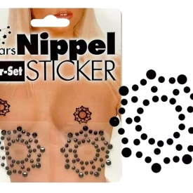 Nipple Stickers Stars Ozdoby na bradavky – čierne