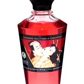 Shunga Hrejivý masážny olej s afrodiziakmi – jahody/šampanské 100 ml