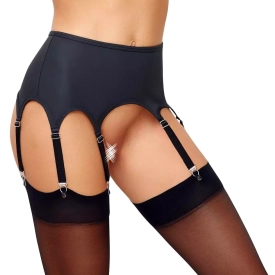 Cottelli Elegant Matte Look Suspender Belt with 8 Straps 2340356 Black