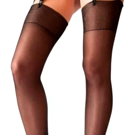 Cottelli Legwear Pančuchy – čierne: 4 (L)