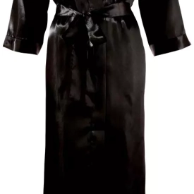 Cottelli Lingerie Kimono dlouhé – černé: 2XL/3XL