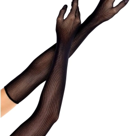 Leg Avenue Opera prodloužené rukavice černé