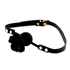 HeavyFun Black Rose Silikonový roubík prodyšný L