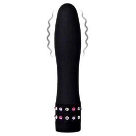 BASIC X Julien minivibrátor zdobený kamienkami čierny