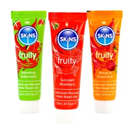 SKINS lubrikačné gély s príchuťou 3 x 12 ml
