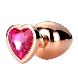 Gleaming Love análny kolík rosegold ružové srdce S