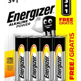 Energizer Alkaline Power -Tužkové batérie AA/4 3+1 zdarma
