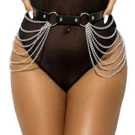 Subblime Fetish Leather Chainbelt Black