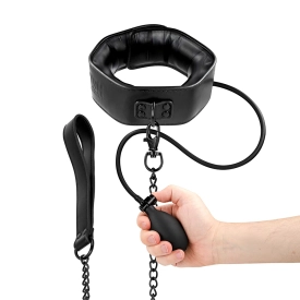 Fetish Submissive Nafukovací obojek s vodítkem