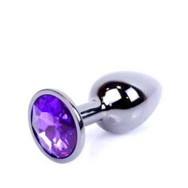 HeavyFun Dark Silver anální kolík S – fialový
