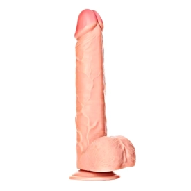 REALROCK Straight Realistic XXL Dildo so semenníkmi 34 cm