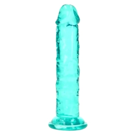 Realrock Realistické dildo s prísavkou 15,5 cm – tyrkysové