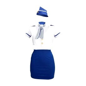 S-line Stewardess Costume – S/M – Blue/White